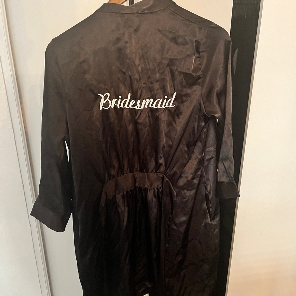 Black Satin Bridesmaid Robe